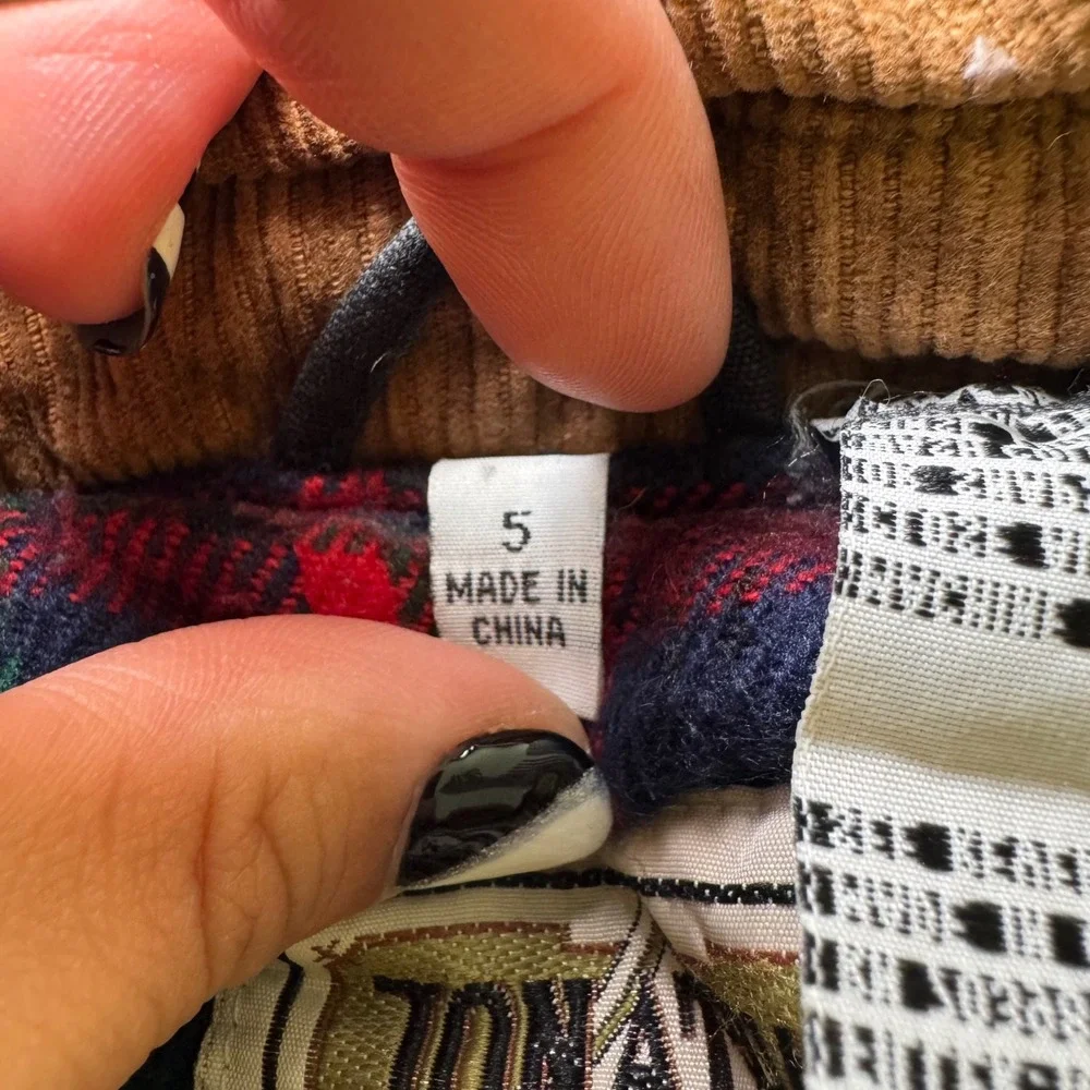 Jonathan Stone Kids Plaid Lined Hooded Coat Jacket Size 5 Charcoal Corduroy Trim